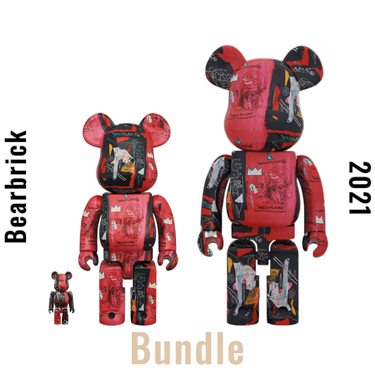 Bearbrick Andy Warhol x JEAN-MICHEL BASQUIAT #1 1000% + 100% & 400% Bundle