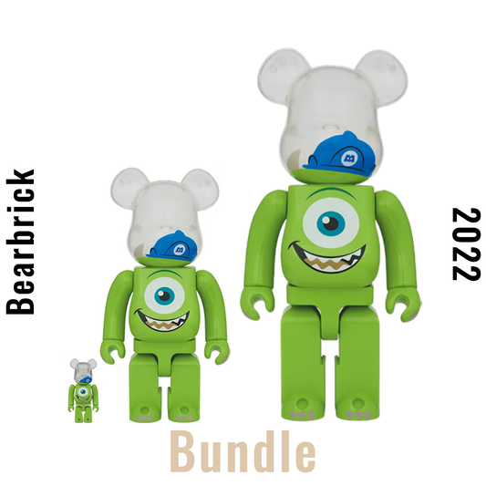 Bearbrick Disney Pixar Monsters, Inc. Mike 1000% + 400% + 100% Bundle